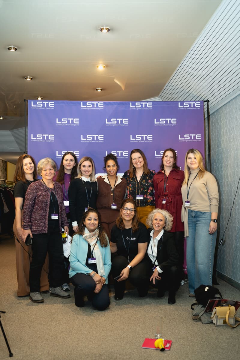Women in testing gathered together at LSTE 2025